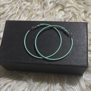 Elegant Green Hoop Earrings